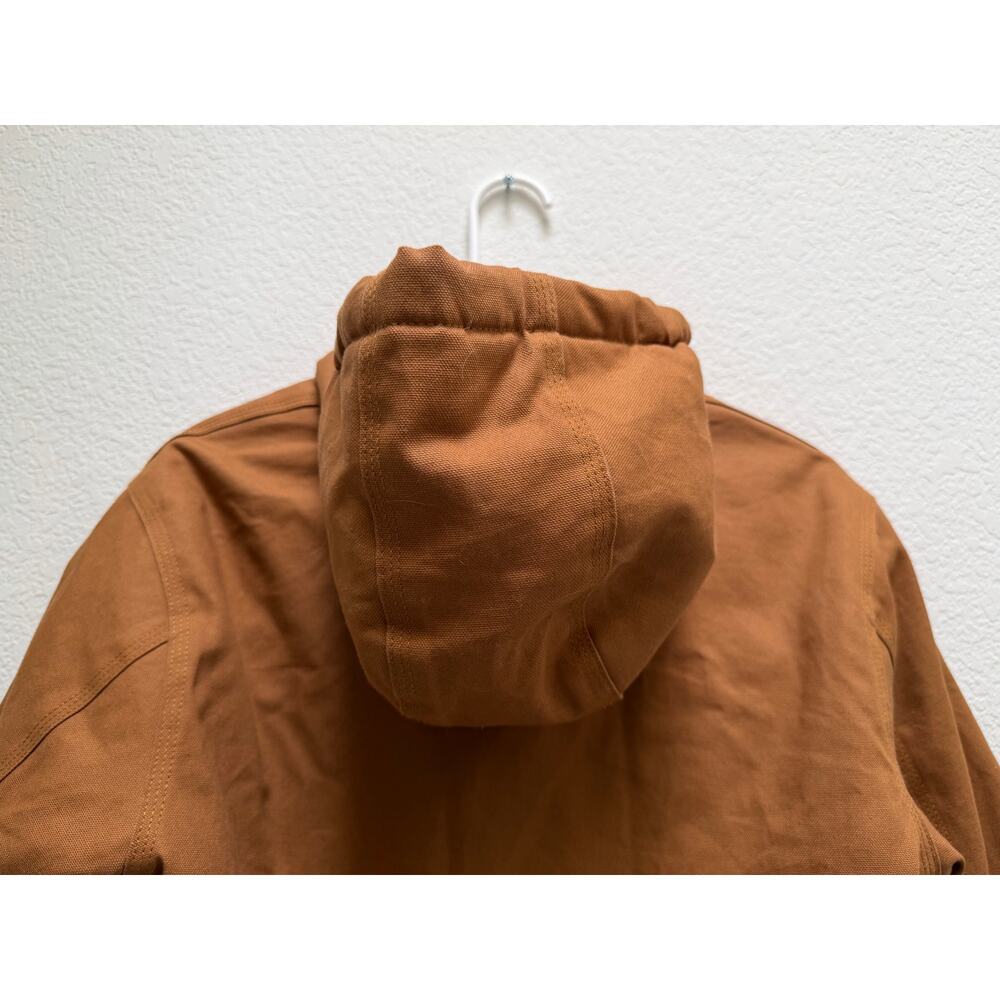 Carhartt Quilted Lined Hooded Jacket Boys Size Large (14-16) Tan Vintage Cotton - Picture 13 of 16